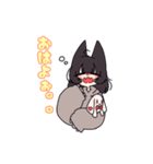 無愛想だけどちょっと可愛い黒猫少女（個別スタンプ：6）