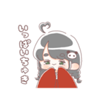 みつあみのおんなのことうさぎ（個別スタンプ：2）