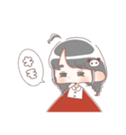 みつあみのおんなのことうさぎ（個別スタンプ：3）