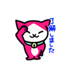 ピンク色の猫（敬語•丁寧語）（個別スタンプ：16）