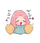 ピンク髪ちゃんと愉快な仲間たち（個別スタンプ：1）