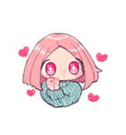 ピンク髪ちゃんと愉快な仲間たち（個別スタンプ：3）