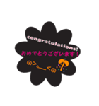 クロ色フラワー 敬語 あいさつ！（個別スタンプ：24）