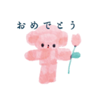 ピンクのくまのスタンプ（個別スタンプ：11）