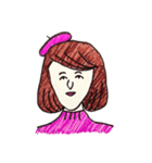 素朴シリーズ・女性（個別スタンプ：1）