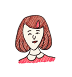 素朴シリーズ・女性（個別スタンプ：2）