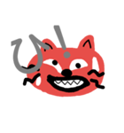 赤い猫（一文字）（個別スタンプ：1）