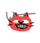 赤い猫（一文字）（個別スタンプ：3）
