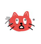 赤い猫（一文字）（個別スタンプ：4）