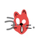 赤い猫（一文字）（個別スタンプ：5）