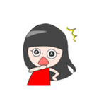 赤い服のぱっつん女子（個別スタンプ：5）