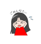 赤い服のぱっつん女子（個別スタンプ：6）