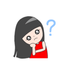 赤い服のぱっつん女子（個別スタンプ：7）