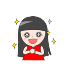 赤い服のぱっつん女子（個別スタンプ：8）