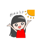 赤い服のぱっつん女子（個別スタンプ：9）