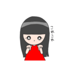 赤い服のぱっつん女子（個別スタンプ：11）