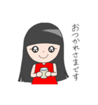 赤い服のぱっつん女子（個別スタンプ：23）