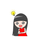 赤い服のぱっつん女子（個別スタンプ：26）