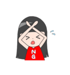 赤い服のぱっつん女子（個別スタンプ：30）