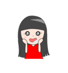 赤い服のぱっつん女子（個別スタンプ：35）