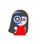 赤い服のぱっつん女子（個別スタンプ：39）
