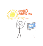 シャーペンと色鉛筆で描いたスタンプ（個別スタンプ：10）