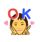 ハートがいっぱい男の子（個別スタンプ：1）