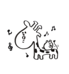 白黒のキリンとクマだよ。（個別スタンプ：18）