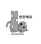 猫ヨガスタンプ/韓国語（個別スタンプ：8）