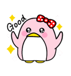ピンクのペンギンさん。（個別スタンプ：18）