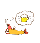 お酒が好きな有頭エビフライ（個別スタンプ：25）