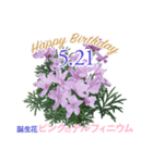 5月誕生日の友達に誕生花でHappy Birthday（個別スタンプ：21）