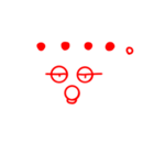 顔文字(赤)（個別スタンプ：3）
