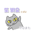 韓国語 日本語・ルビつき 丁寧語 猫（個別スタンプ：24）