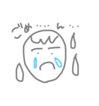 手書き文字と丸顔さん（個別スタンプ：3）
