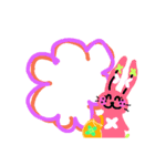 カラフルうさぎとお出かけ・質問＆文字なし（個別スタンプ：24）