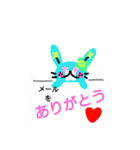 カラフルうさぎと日常編＆文字なし（個別スタンプ：3）