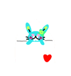 カラフルうさぎと日常編＆文字なし（個別スタンプ：4）