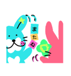 カラフルうさぎと日常編＆文字なし（個別スタンプ：23）