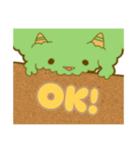 みどりのもふもふモンスター（個別スタンプ：5）