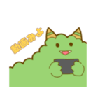 みどりのもふもふモンスター（個別スタンプ：32）