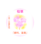 2月、誕生日の花 花言葉つき（個別スタンプ：1）