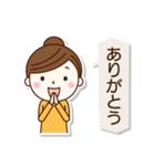 女の子のシール風スタンプ（個別スタンプ：7）