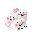 【食べ物かわいい】マシュマロ3個スタンプ☻（個別スタンプ：12）