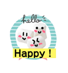 【食べ物かわいい】マシュマロ3個スタンプ☻（個別スタンプ：15）