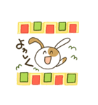 ぶちうさぎ。日常よく使う挨拶＆言葉（個別スタンプ：7）