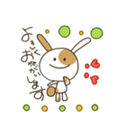 ぶちうさぎ。日常よく使う挨拶＆言葉（個別スタンプ：8）