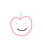 りんごの顔スタンプ。（個別スタンプ：1）