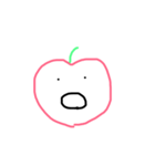 りんごの顔スタンプ。（個別スタンプ：4）