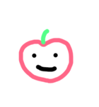 りんごの顔スタンプ。（個別スタンプ：6）